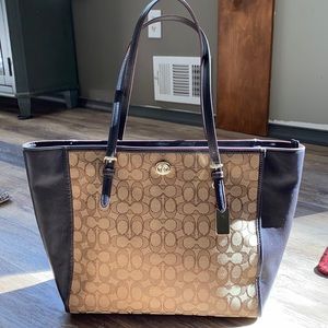 COACH TOTE CANVAS AND LEATHER LARGE